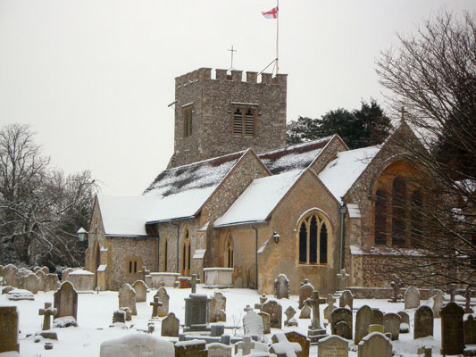 funtington church is snow